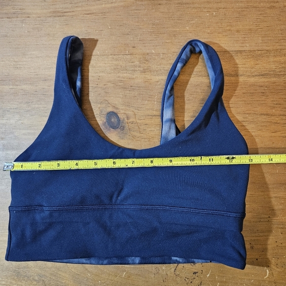 Lululemon Soulcycle Navy Blue Diamond Dye Reversible Align Bra Crop Tank Sz 6 - Picture 7 of 9